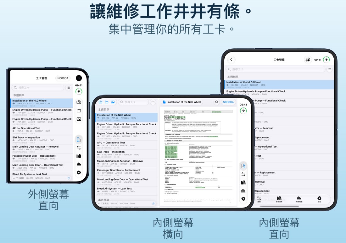 工卡管理：工卡庫，旁邊開啟著一張工卡。
